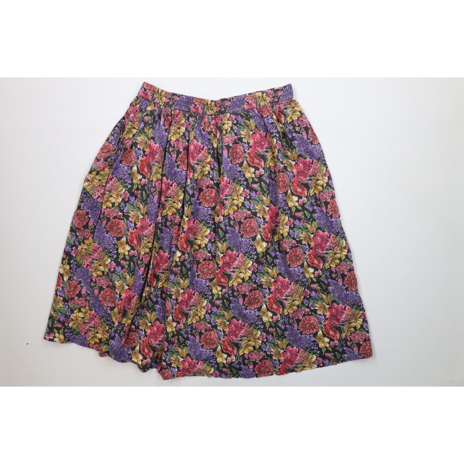 Vintage Vintage 90s Country Primitive Boho Chic Flower Skirt Size 24" / US 00 / IT 34 - 7 Thumbnail