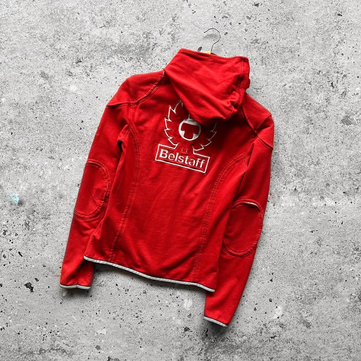 Belstaff Designer Streetwear Belstaff Womens Red Full Zip Hoodie Long Sleeve Big Logo Grailed