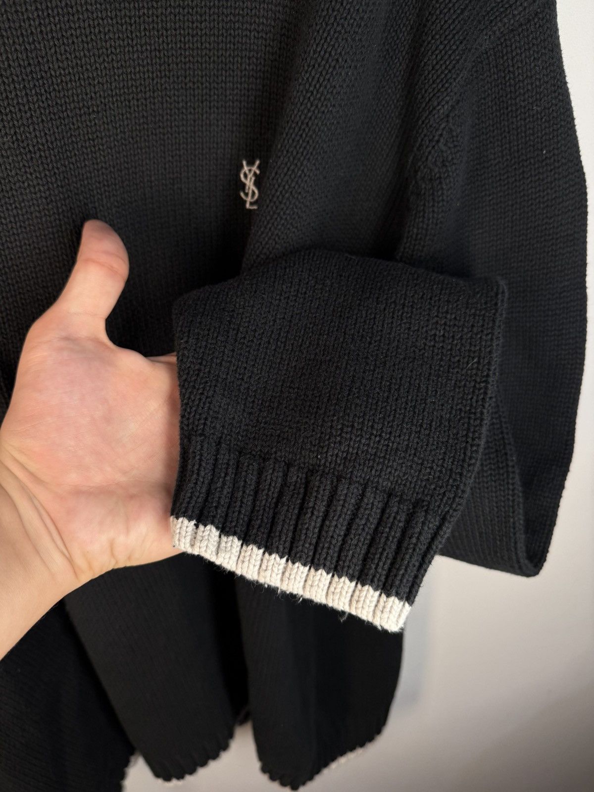Yves Saint Laurent Black YSL Sweater Knit Size US XXL / EU 58 / 5 - 4 Thumbnail