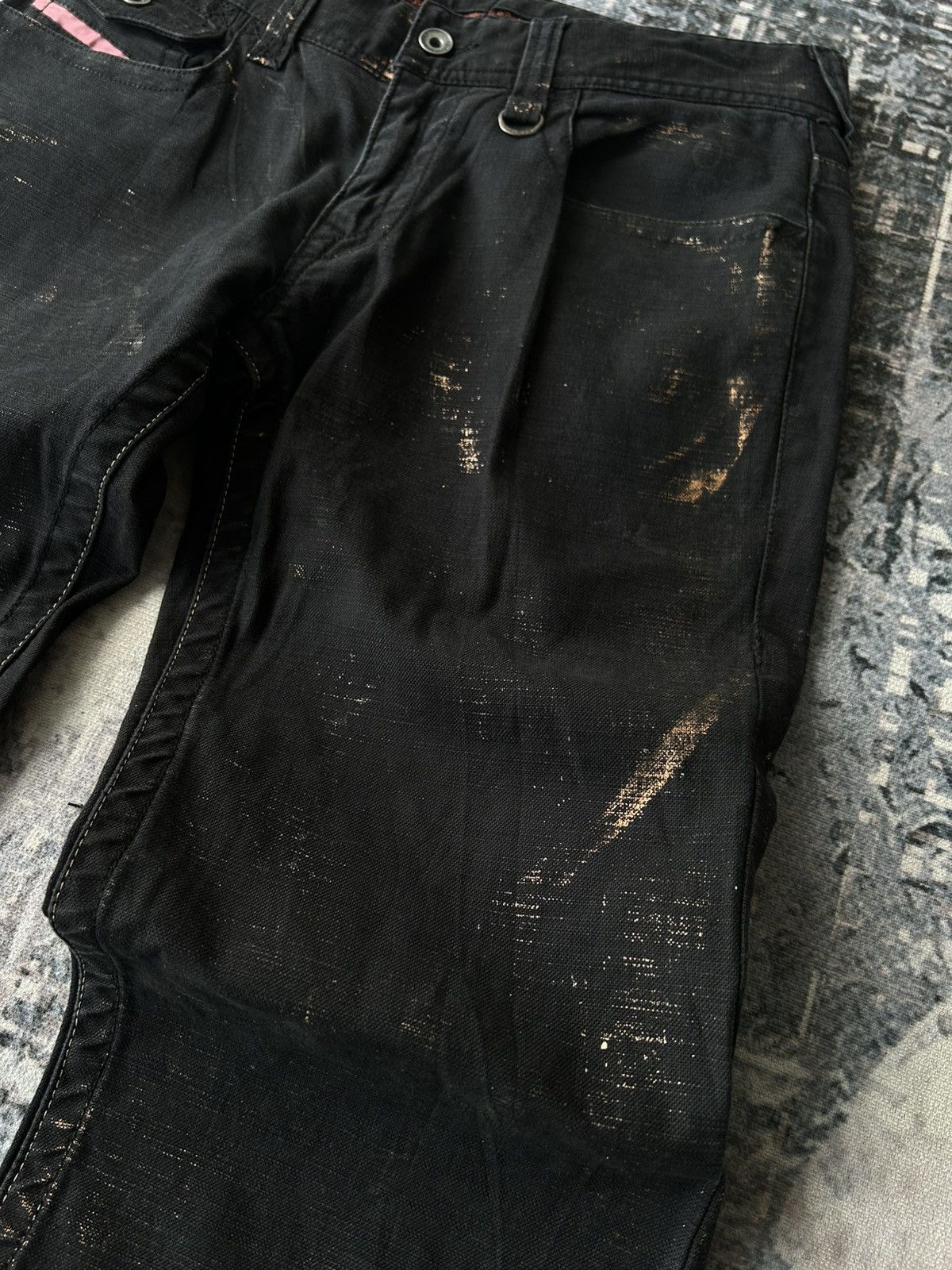 Japanese Brand Flared Nicole Punk Black Pants Size US 31 - 10 Thumbnail