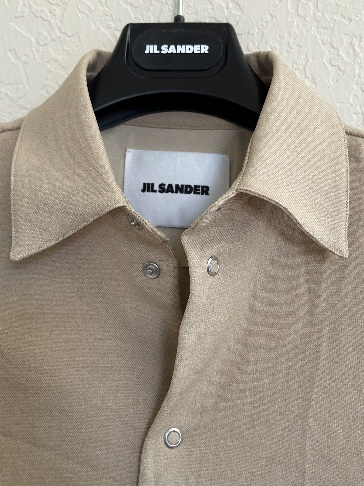 Jil Sander Beige Gabardine Crinkled Shirt Size US S / EU 44-46 / 1 - 3 Thumbnail