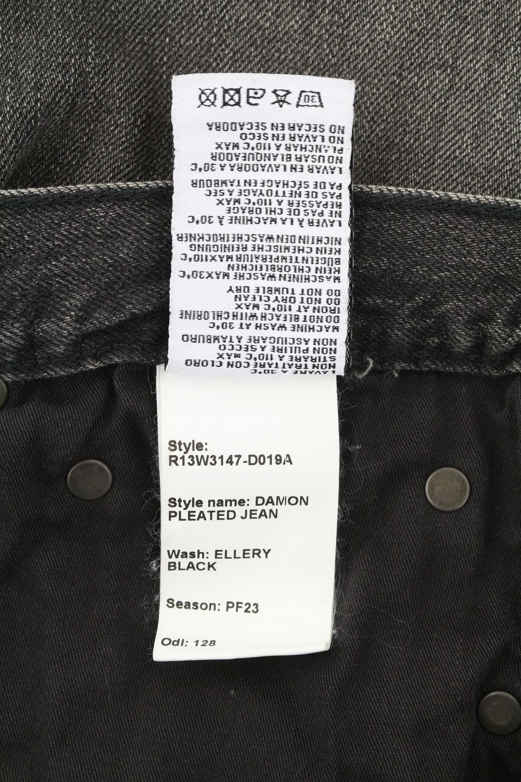 R13 DAMON PLEATED 28 Ellery Black Whiskers Faded 86673 Size 28" / US 6 / IT 42 - 8 Thumbnail