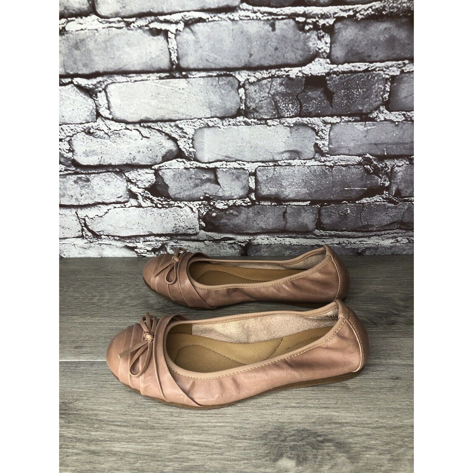 Born Born Footwear Dusty Pink Leather Casual Bow Ballet Flats Wom Size US 6.5 / IT 36.5 - 19 Thumbnail