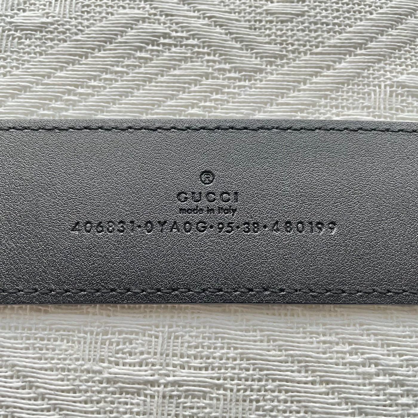 Gucci GUCCI GG Marmont Black Leather Belt Unisex 3cm Size ONE SIZE - 8 Thumbnail