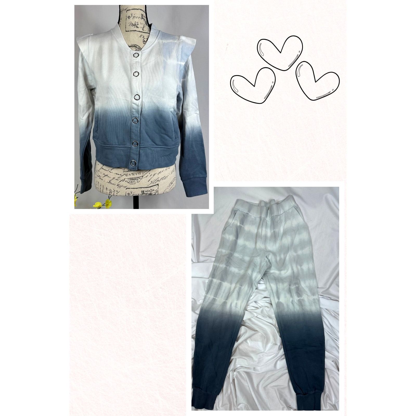 Other 525 America Dip Dye French Terry Jacket Joggers Blue Gray S Size 27" / US 4 / IT 40 - 2 Thumbnail