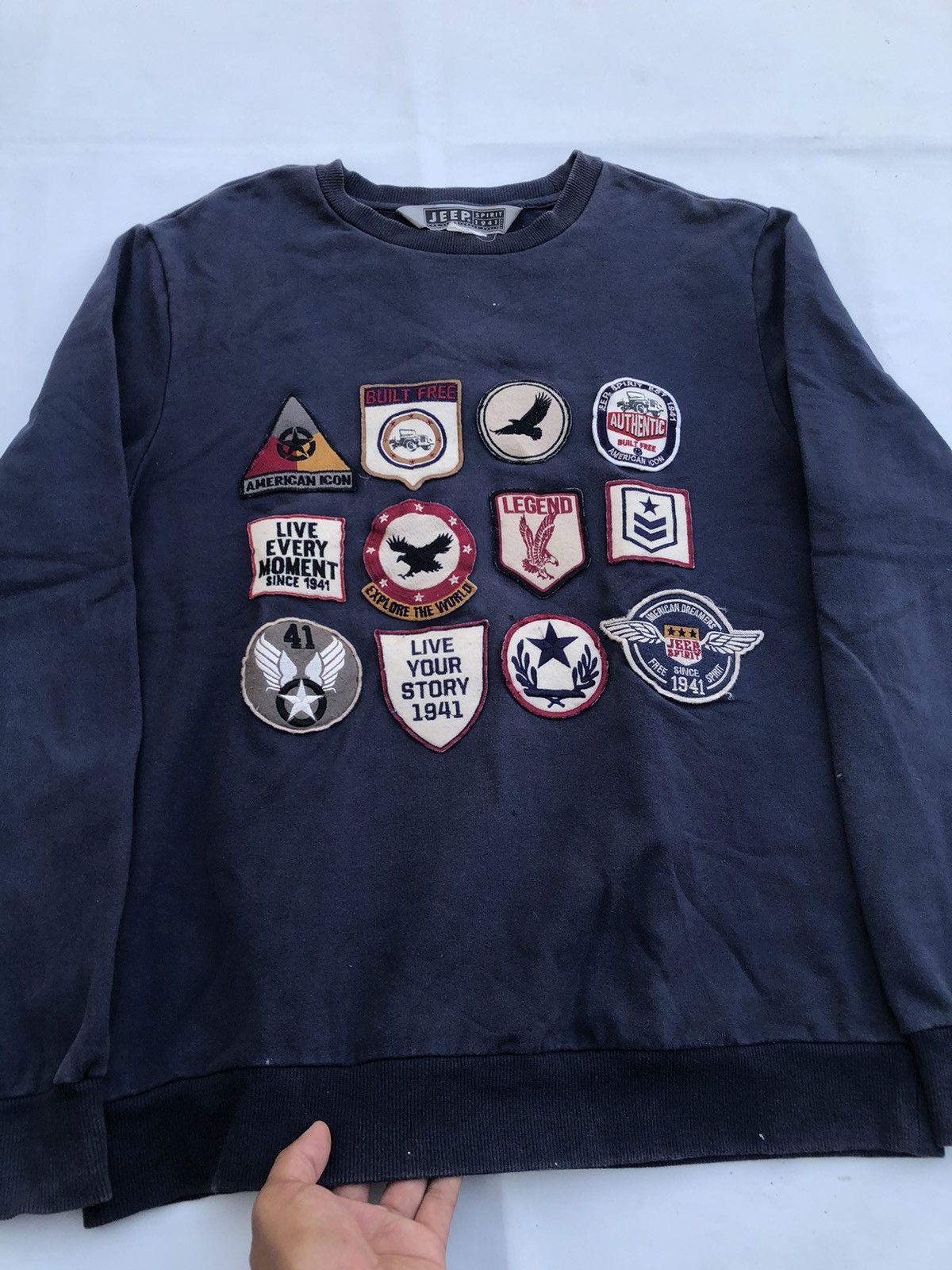 Japanese Brand × Jeep × KMRii Japan Jeep PatchWork Sweatshirt Punk Rock Style Size US M / EU 48-50 / 2 - 2 Thumbnail