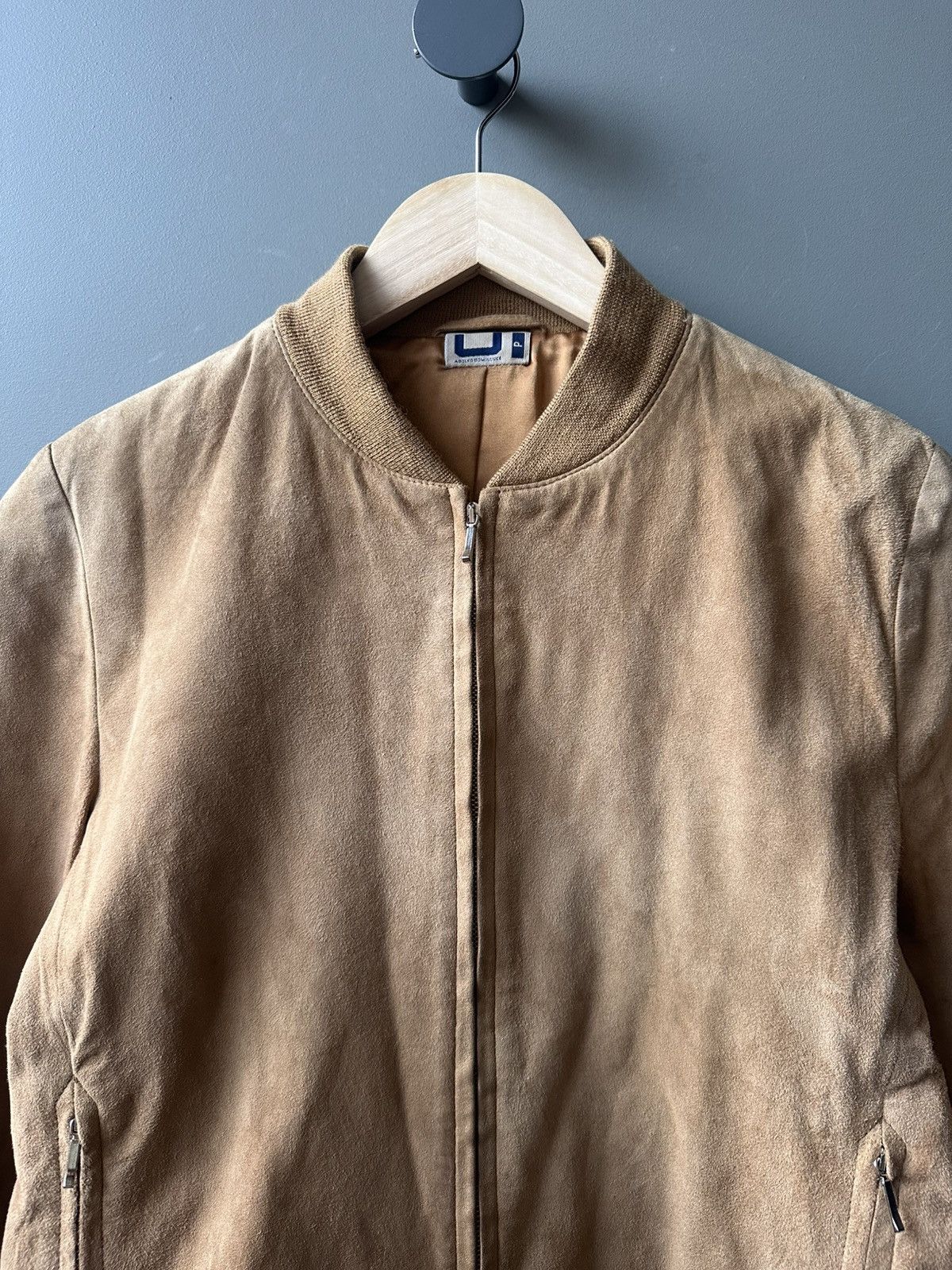 Adolfo Dominguez Adolfo Domínguez Suede Bomber Jacket Camel Brown Size S / US 4 / IT 40 - 2 Thumbnail