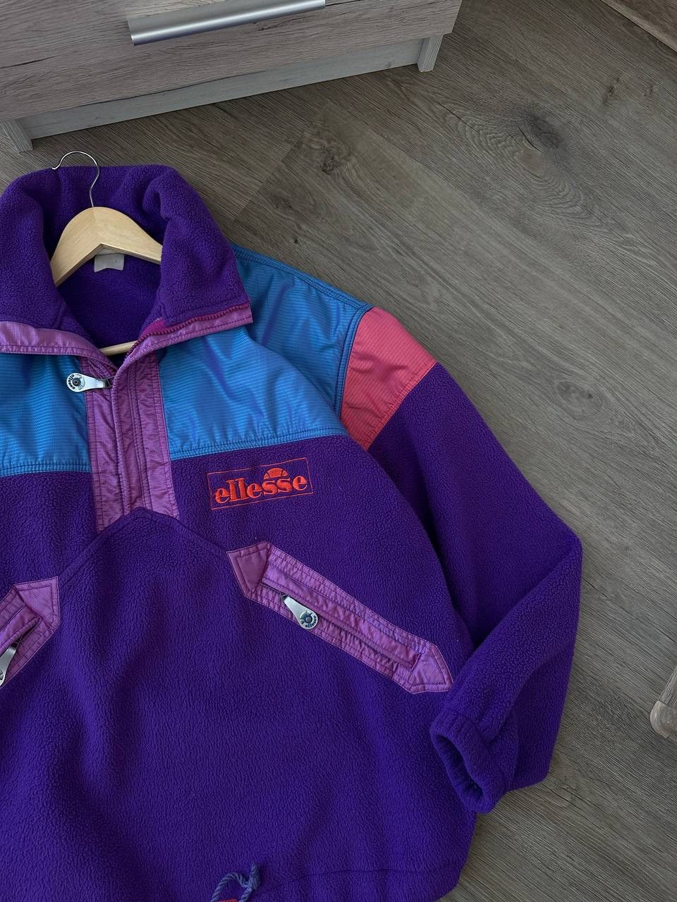 Ellesse × Vintage Vintage Ellesse Violet Outdoor Polartec Fleece Anorak Jacket Size US L / EU 52-54 / 3 - 3 Thumbnail