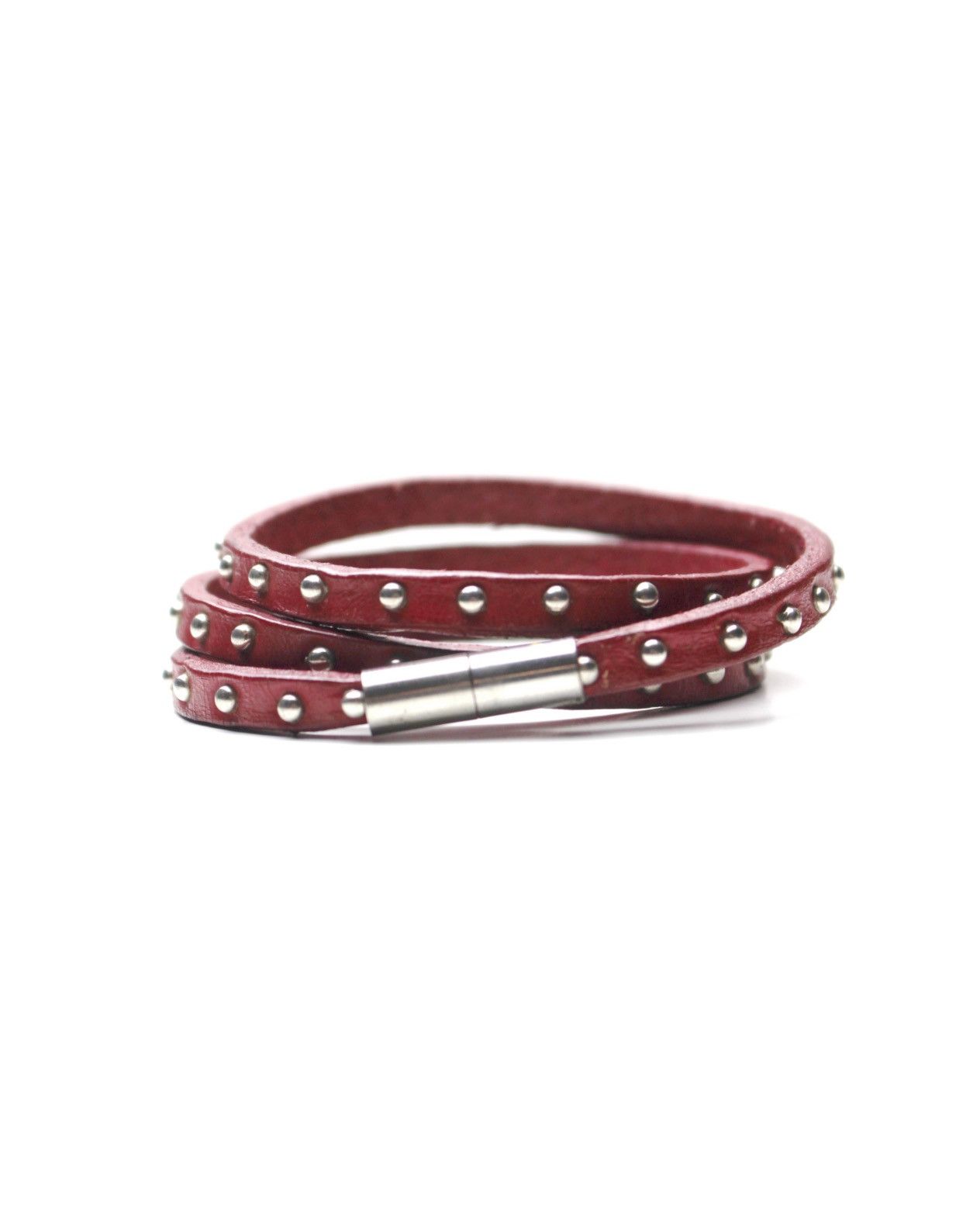 Vintage 2000S JAPANESE MADE TRIPLE-WRAP STUDDED LEATHER BRACELET Size ONE SIZE - 1 Thumbnail