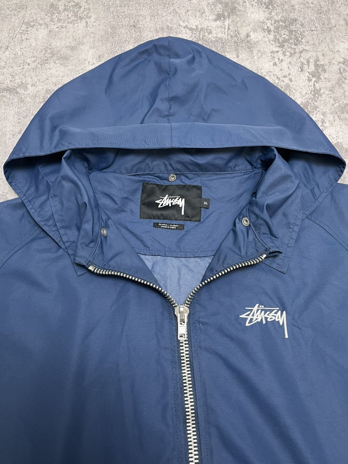 Stussy Stussy Navy Nylon Full-Zip Jacket XL w/ Detachable Hood Size US XL / EU 56 / 4 - 8 Thumbnail
