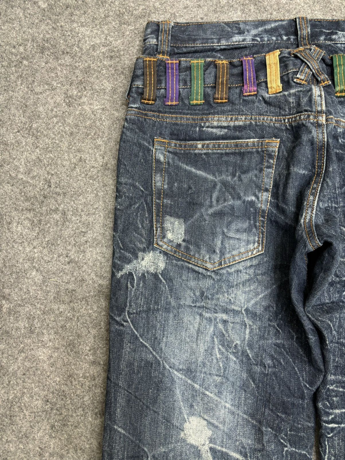 Japanese Brand 💥Double Waist💥Insane Japan Style Nylaus Distressd Denim F514 Size US 32 / EU 48 - 12 Thumbnail