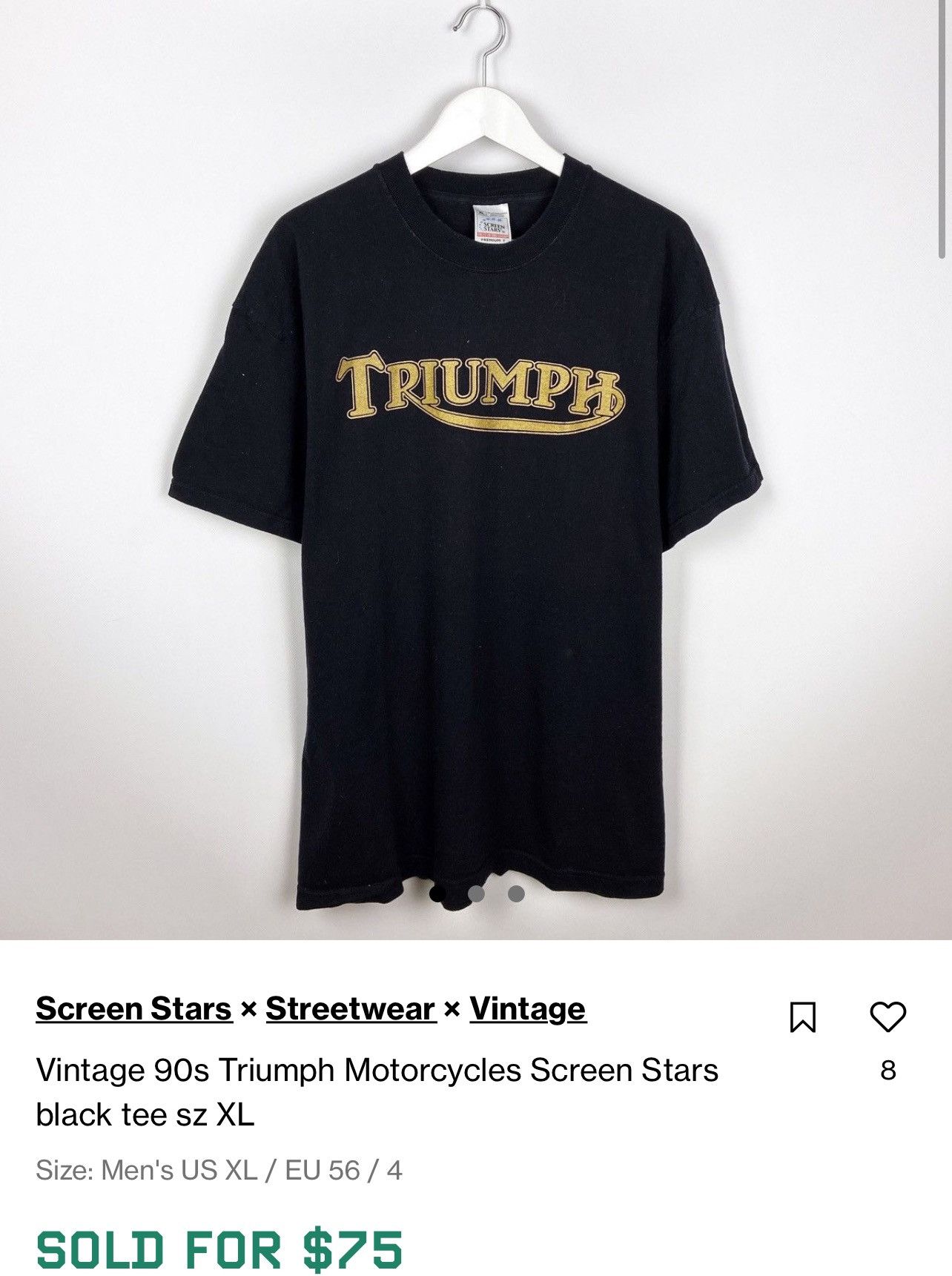 Vintage Rare‼️Triumph motorcycles screen stars t shirt Size US L / EU 52-54 / 3 - 2 Thumbnail