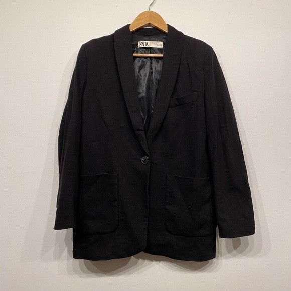 Zara Zara Oversized Black One Button Menswear Style Blazer Xs Size XS / US 0-2 / IT 36-38 - 1 Thumbnail