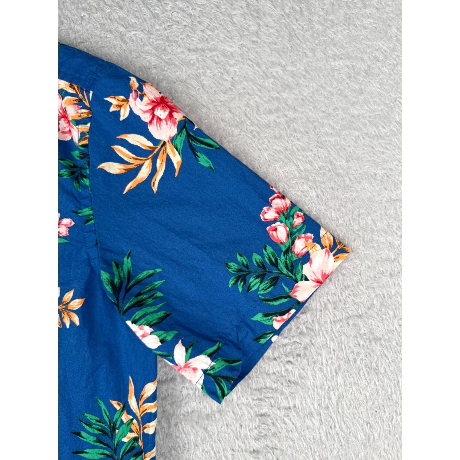 Club Room Club Room Shirt Mens Small Blue Floral Hawaiian 100% Cotton Button Up Size US S / EU 44-46 / 1 - 2 Thumbnail