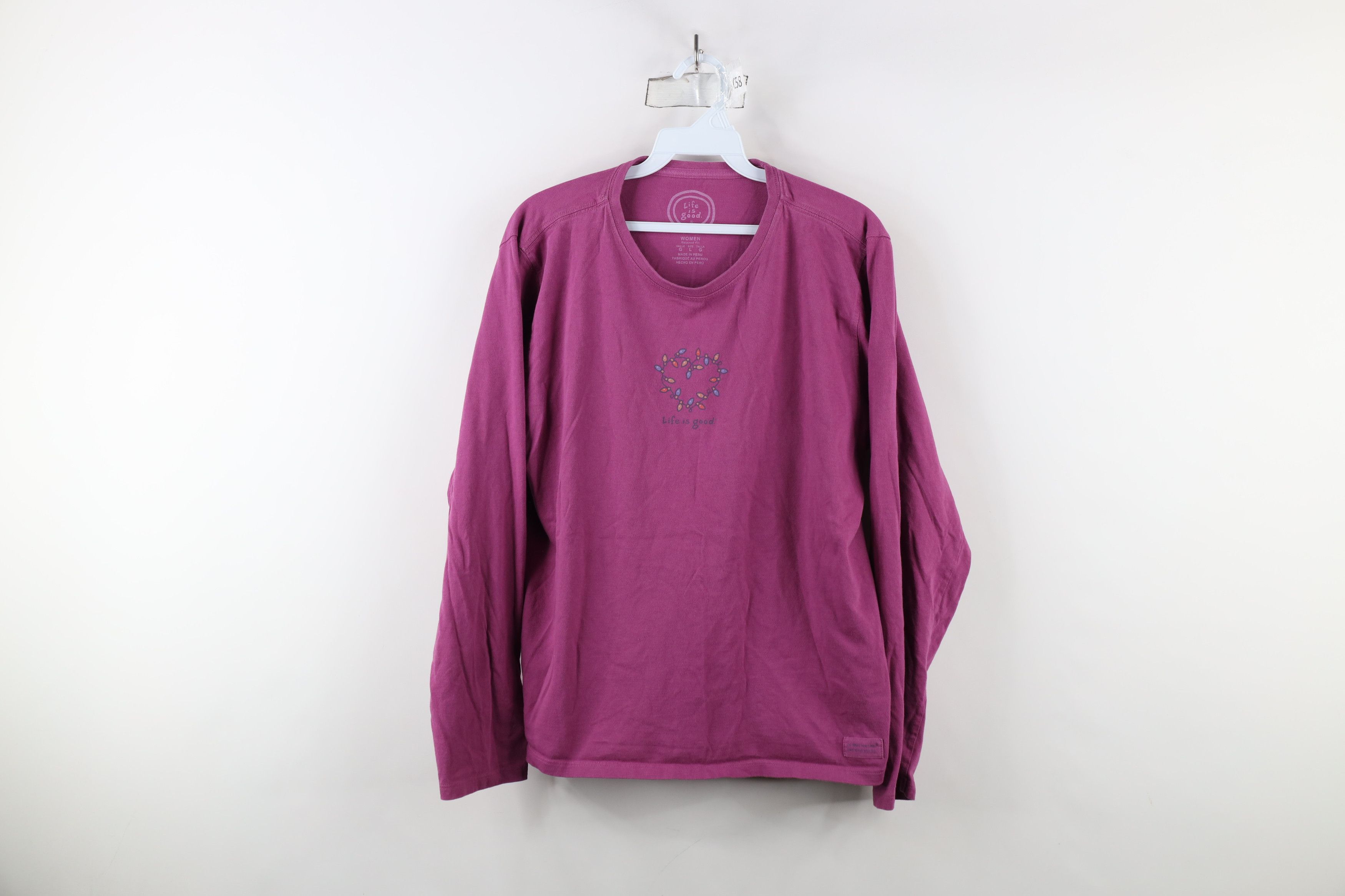 Life is Good × Vintage Life Is Good Fit Christmas Lights Heart Long Sleeve T-Shirt Size L / US 10 / IT 46 - 1 Thumbnail