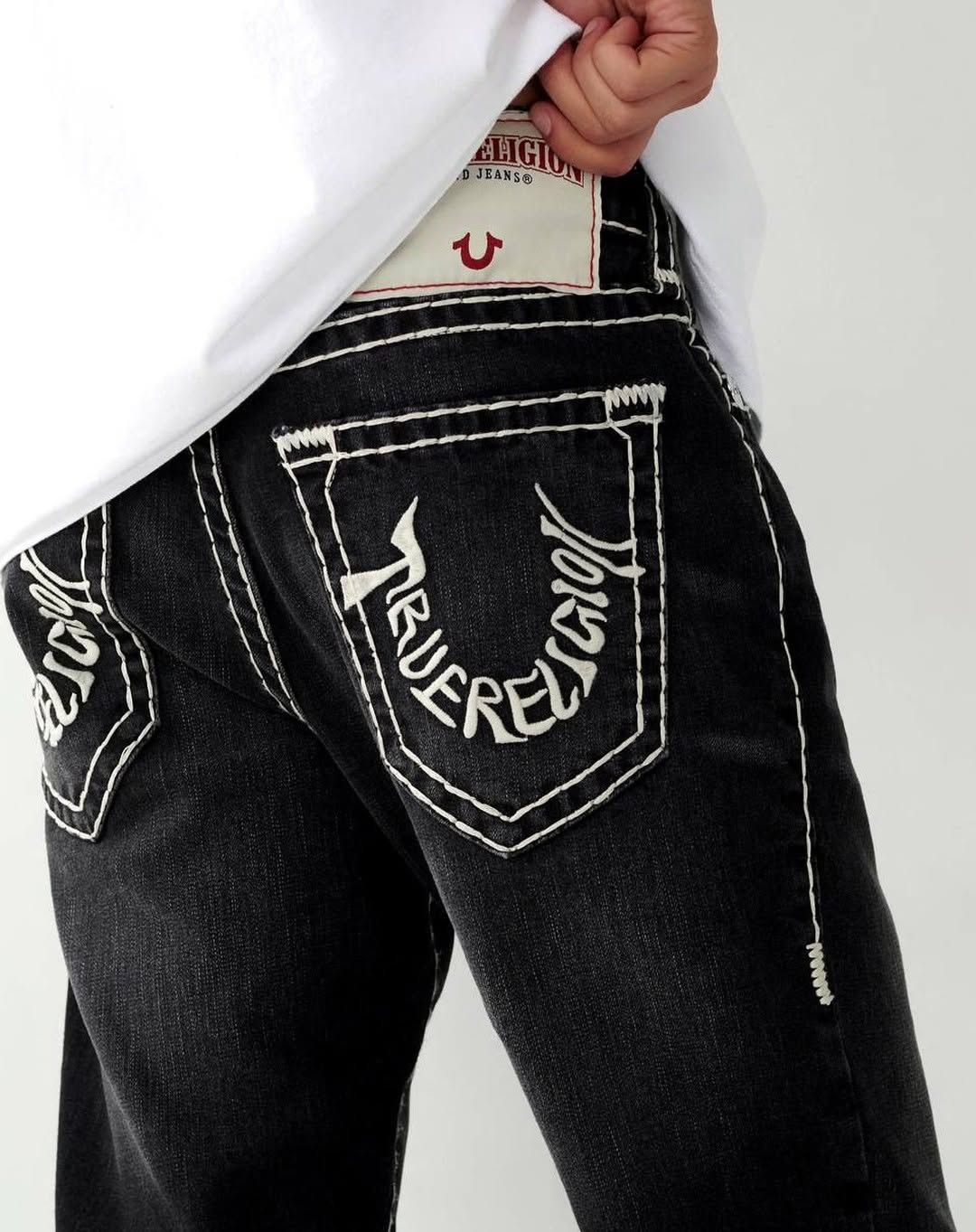 True Religion True Religion Ricky TR Embroidery Super T Straight Jean Size US 33 - 3 Thumbnail