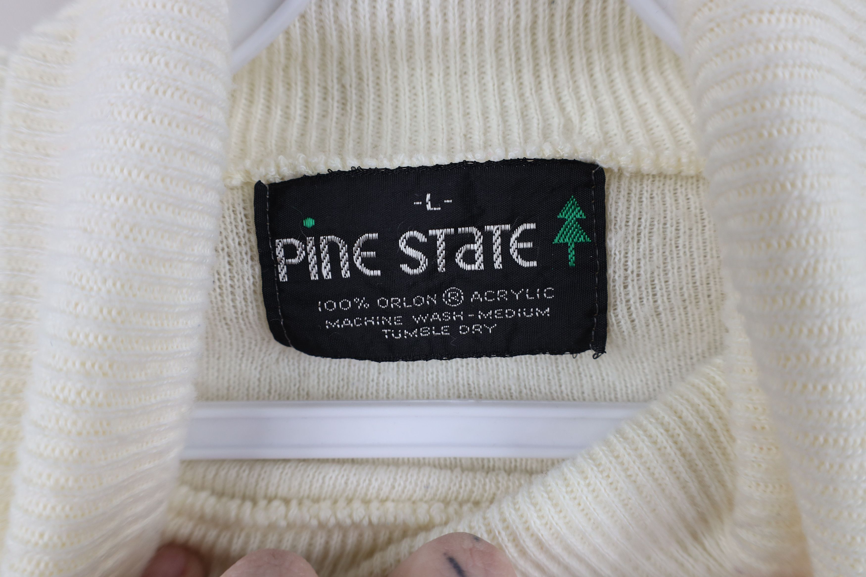 Vintage Vintage 70s Streetwear Knit Turtleneck Sweater Cream USA Size L / US 10 / IT 46 - 5 Thumbnail