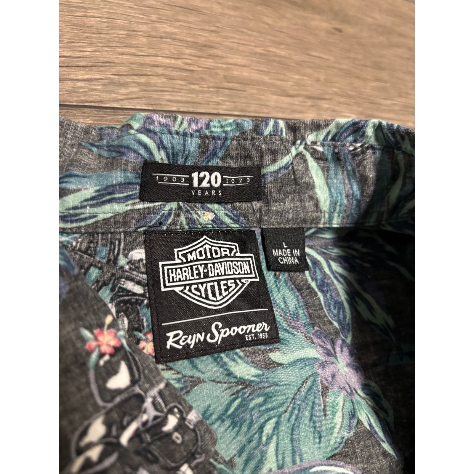 Harley Davidson Harley Davidson Hawaiian Reyn Spooner Button Blue Shirt Sz L Size US L / EU 52-54 / 3 - 4 Thumbnail