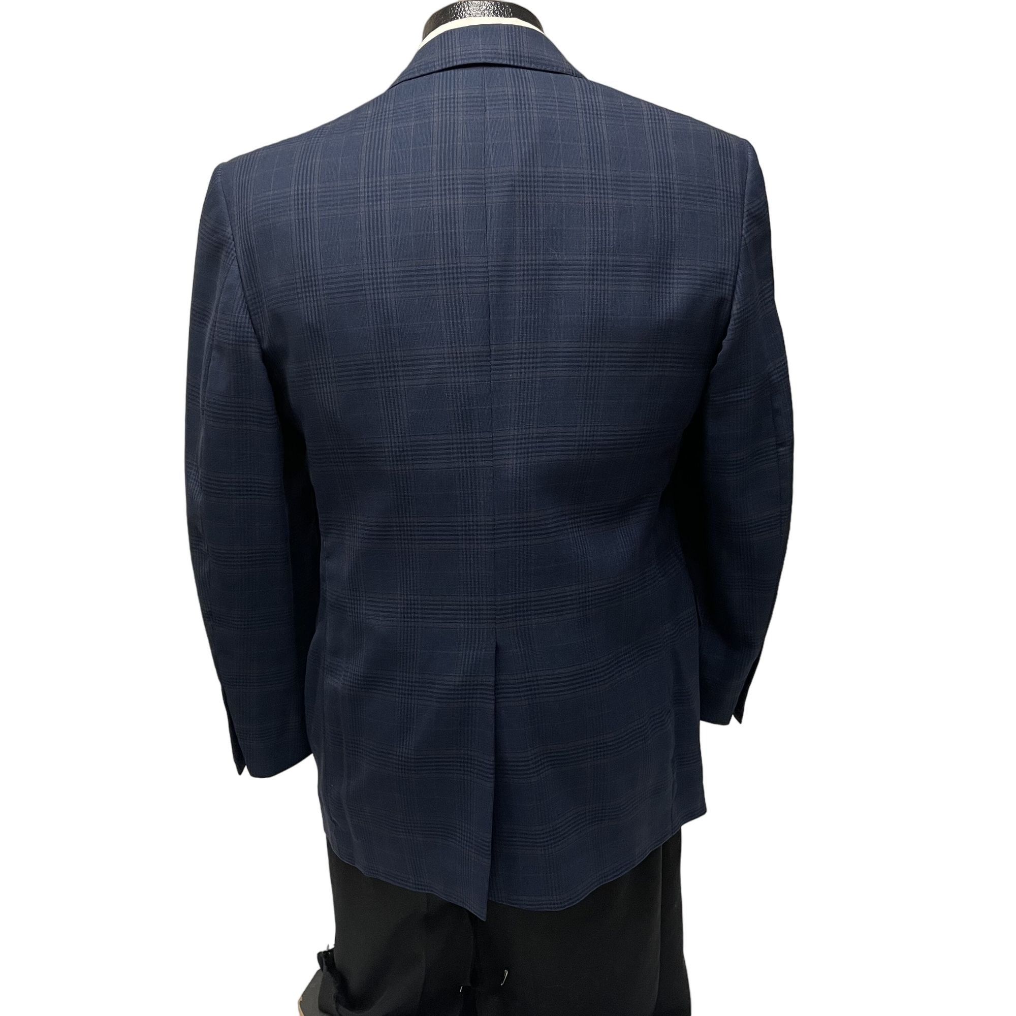 Ermenegildo Zegna Ermenegildo Zegna BESPOKE Blue Sport Coat OVERCHECK Jacket Size 38R - 3 Thumbnail