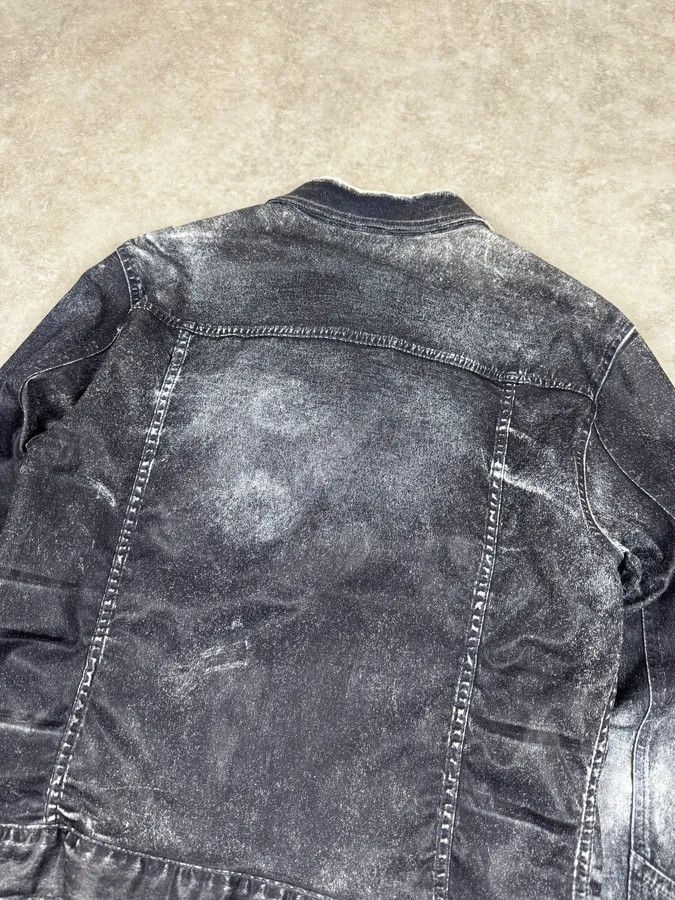 Just Cavalli 2000s Cavalli Grey Eroded Denim Jacket Size US L / EU 52-54 / 3 - 6 Thumbnail