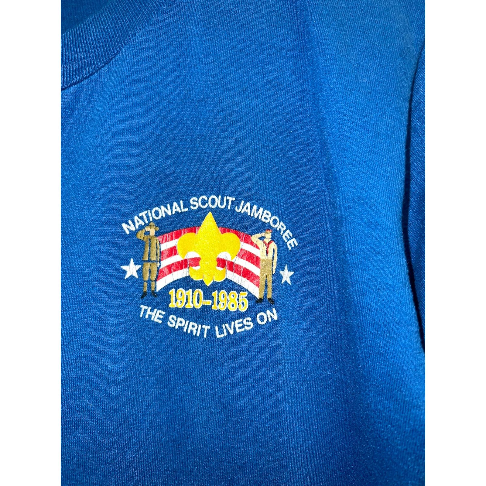 Jerzees Vintage National Scout Jamboree Shirt 1985 Blue Tee 80s M Size US M / EU 48-50 / 2 - 3 Thumbnail