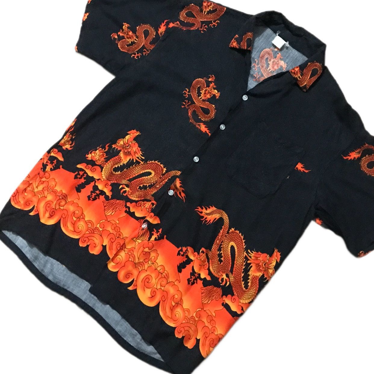 Vintage unknown brand black red dragon shirt Size US S / EU 44-46 / 1 - 2 Thumbnail
