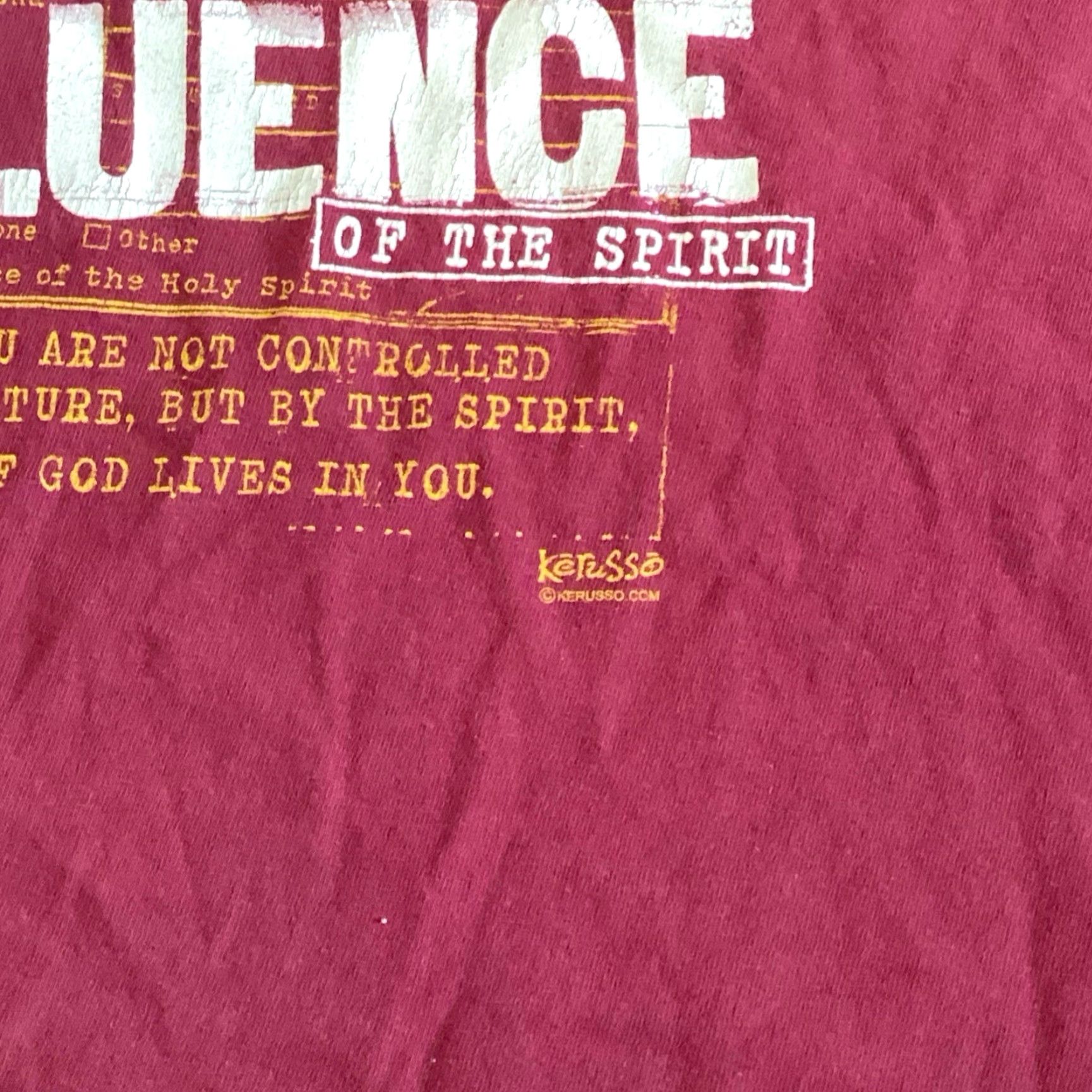 Vintage VINTAGE Alstyle T-Shirt Red Short Sleeve Crew Neck XL Jesus Comedy Drug Under The Influence Of The Spirit 2000s Mens Size US XL / EU 56 / 4 - 4 Thumbnail