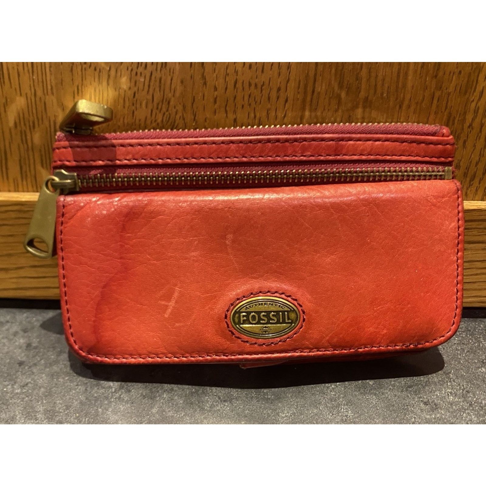 Fossil Fossil explorer flap clutch leather wallet red Soft Leather Size ONE SIZE - 1 Thumbnail