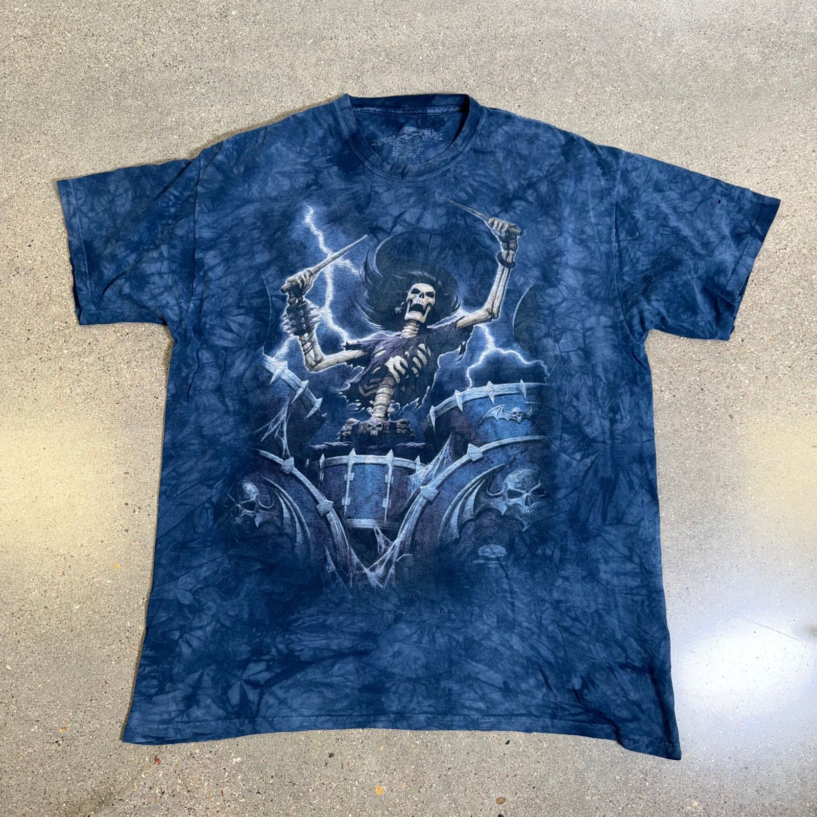 The Mountain Vtg SkulBone Mountain Men's 2XL Shirt Skeleton Drums Tie Dye Size US XXL / EU 58 / 5 - 1 Thumbnail