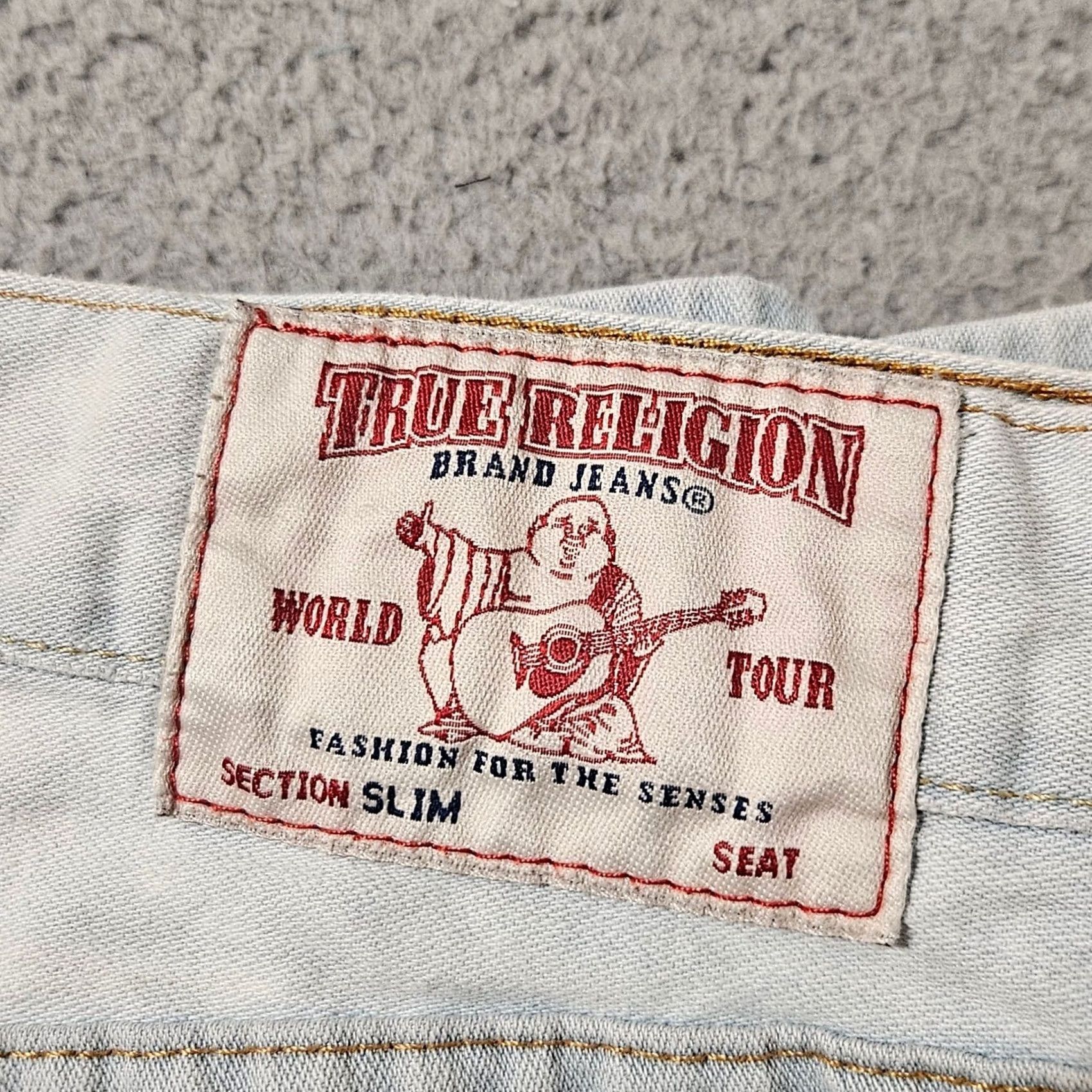 True Religion True Religion Jeans Mens 34 x 31 Light Blue Distressed Slim Size US 34 / EU 50 - 5 Thumbnail