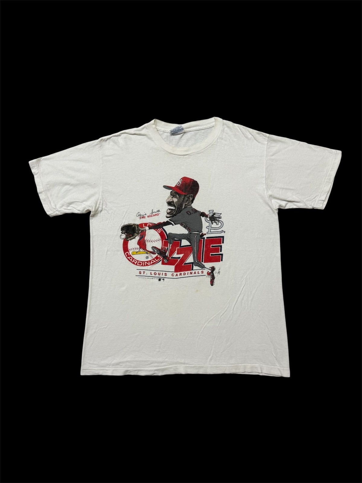 Salem Sportswear Vintage 1988 0zzie The Wizard Smith st.Louis Cardinal Tshirt Size US L / EU 52-54 / 3 - 1 Thumbnail