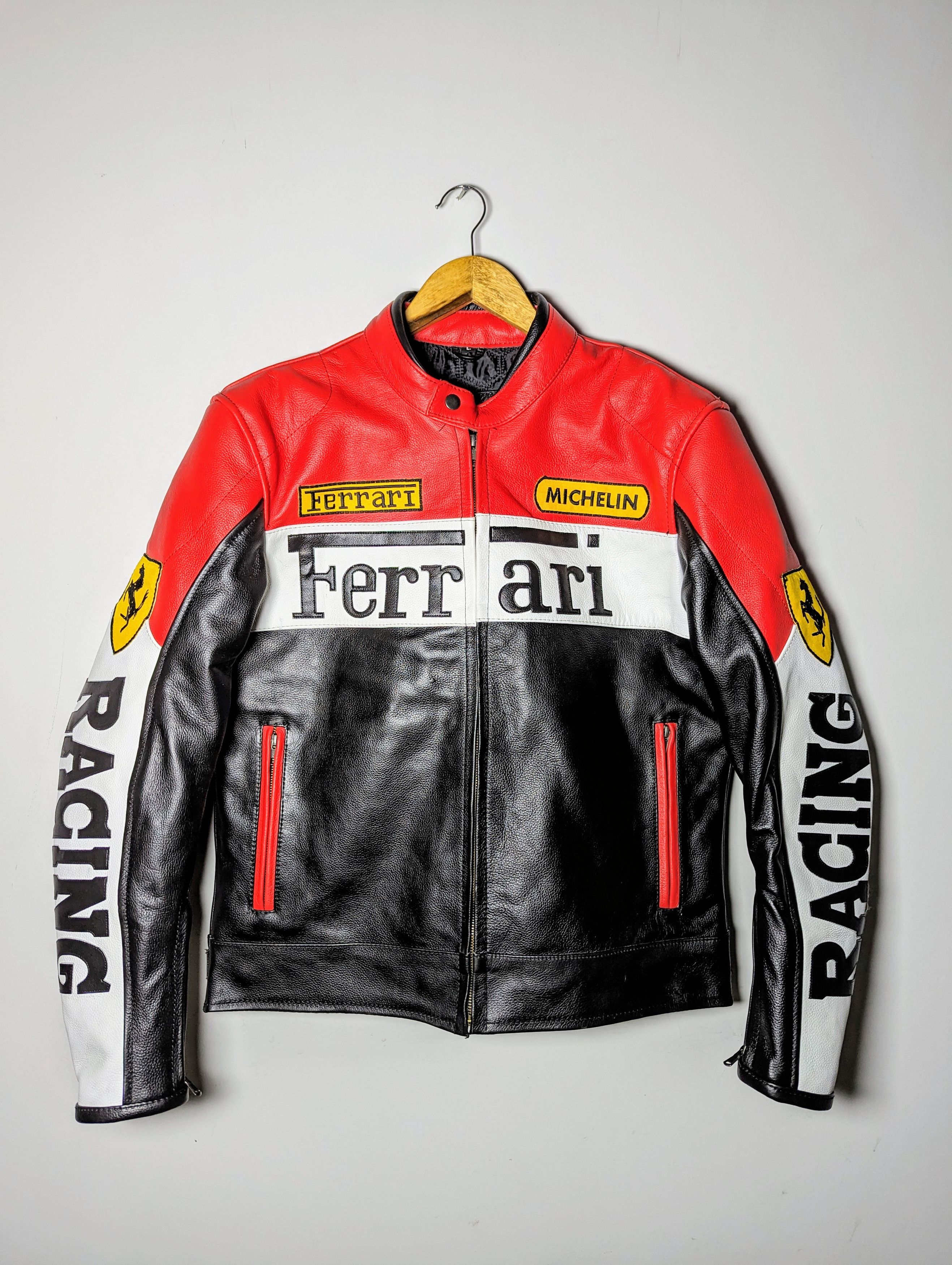 Ferrari × Racing Ferrari Racing Leather Jacket Streetwear