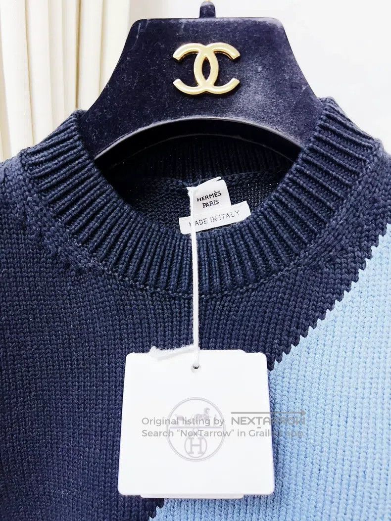 Hermes Hermes Navy Blue and Blue Sleeveless Knit Vest Size XS / US 0-2 / IT 36-38 - 5 Thumbnail