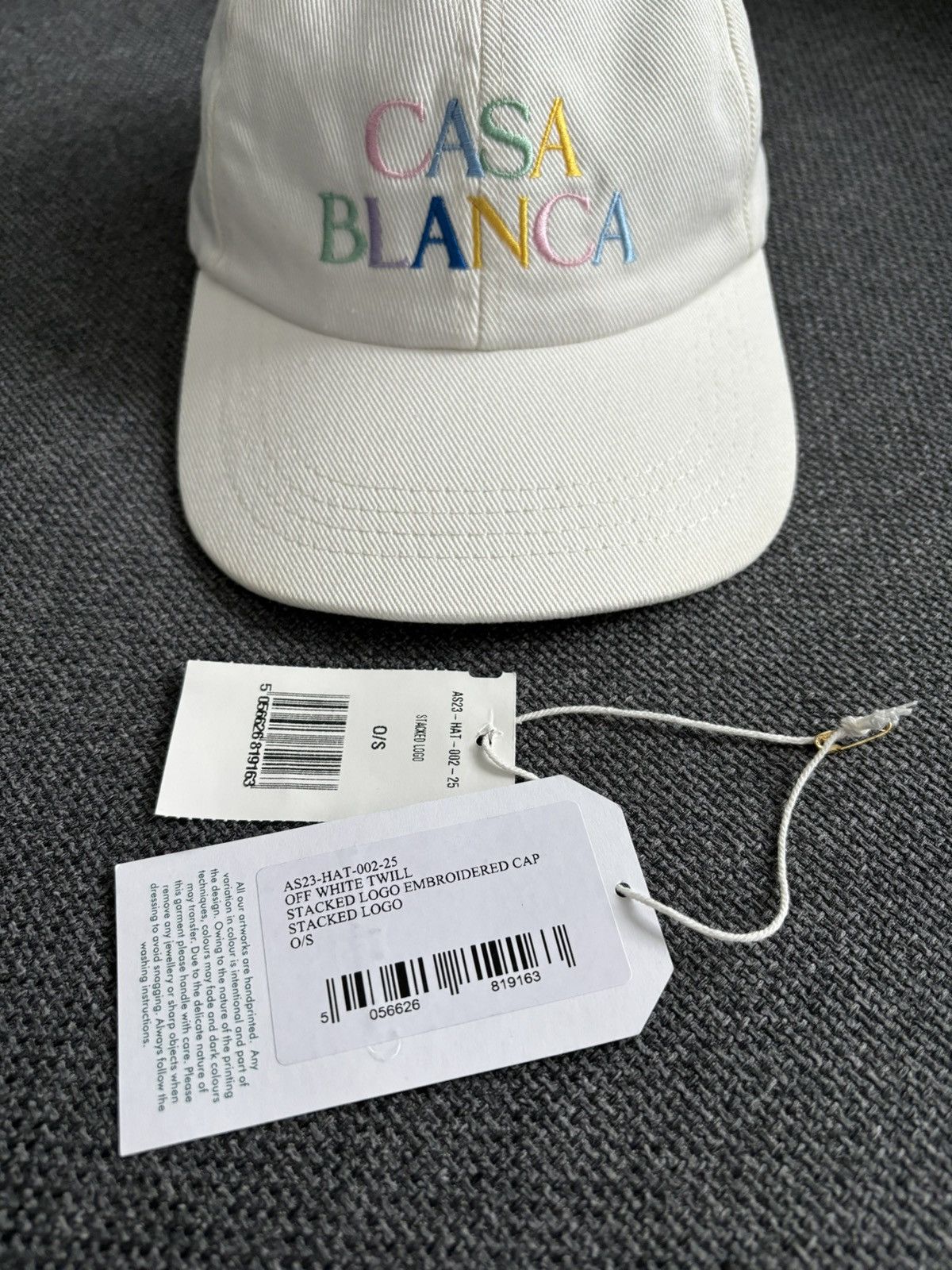 Casablanca Casablanca White Stacked Logo Embroidered Cap Size ONE SIZE - 5 Thumbnail
