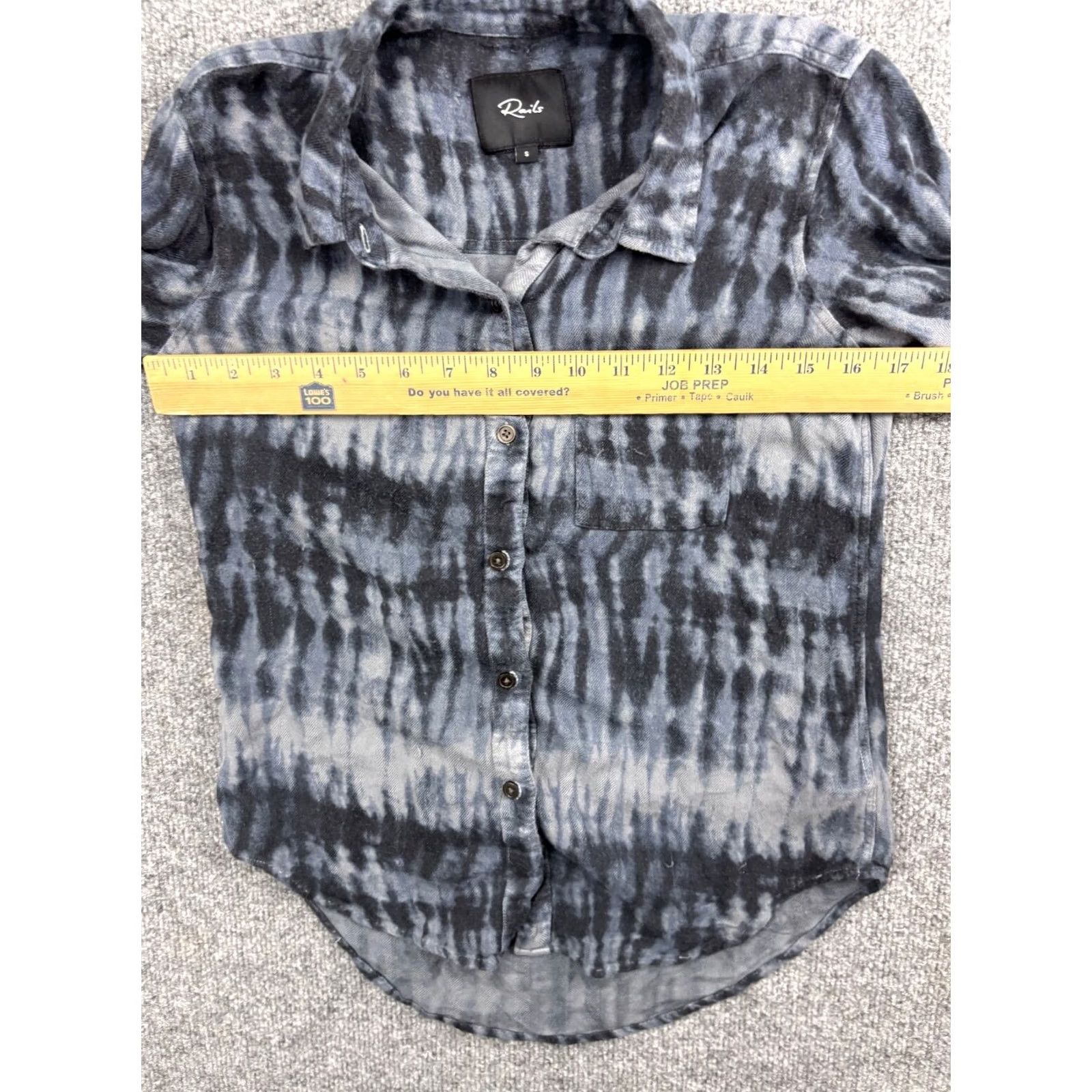 Rails Rails Button Up Shirt Women’s Small Gray Black Tie Dye Long Sleeve Pocket Shirt Size S / US 4 / IT 40 - 5 Thumbnail