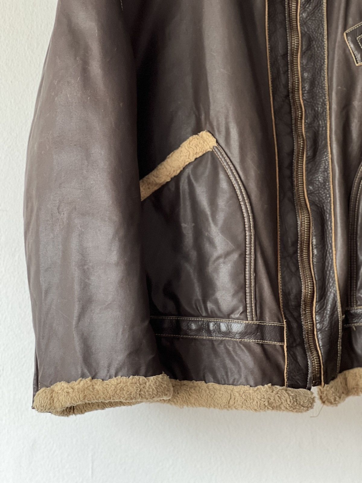 Diesel × Japanese Brand × Vintage Diesel DMB 1955 Vintage Waxed Cotton & Shearling Jacket Size US XL / EU 56 / 4 - 5 Thumbnail