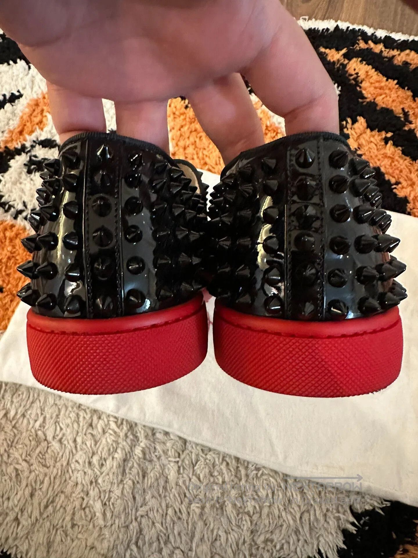 Christian Louboutin Christian Louboutin Limited Red Sole Black Rivet. Size US 7.5 / EU 40-41 - 6 Thumbnail