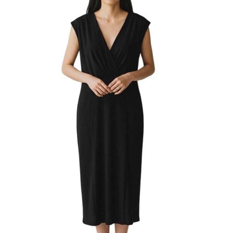 Jones New York Sleeveless V-Neck Wrap Front Cocktail Dress