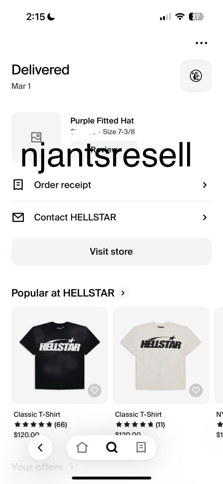 HELLSTAR Hellstar Purple Fitted Hat 7 3/8 Size ONE SIZE - 6 Thumbnail