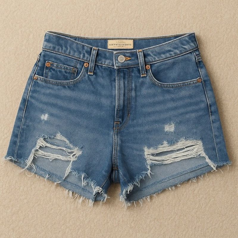 Levi's Levi’s Premium Distressed High Rise Denim Shorts W28 Size 28" / US 6 / IT 42 - 1 Thumbnail