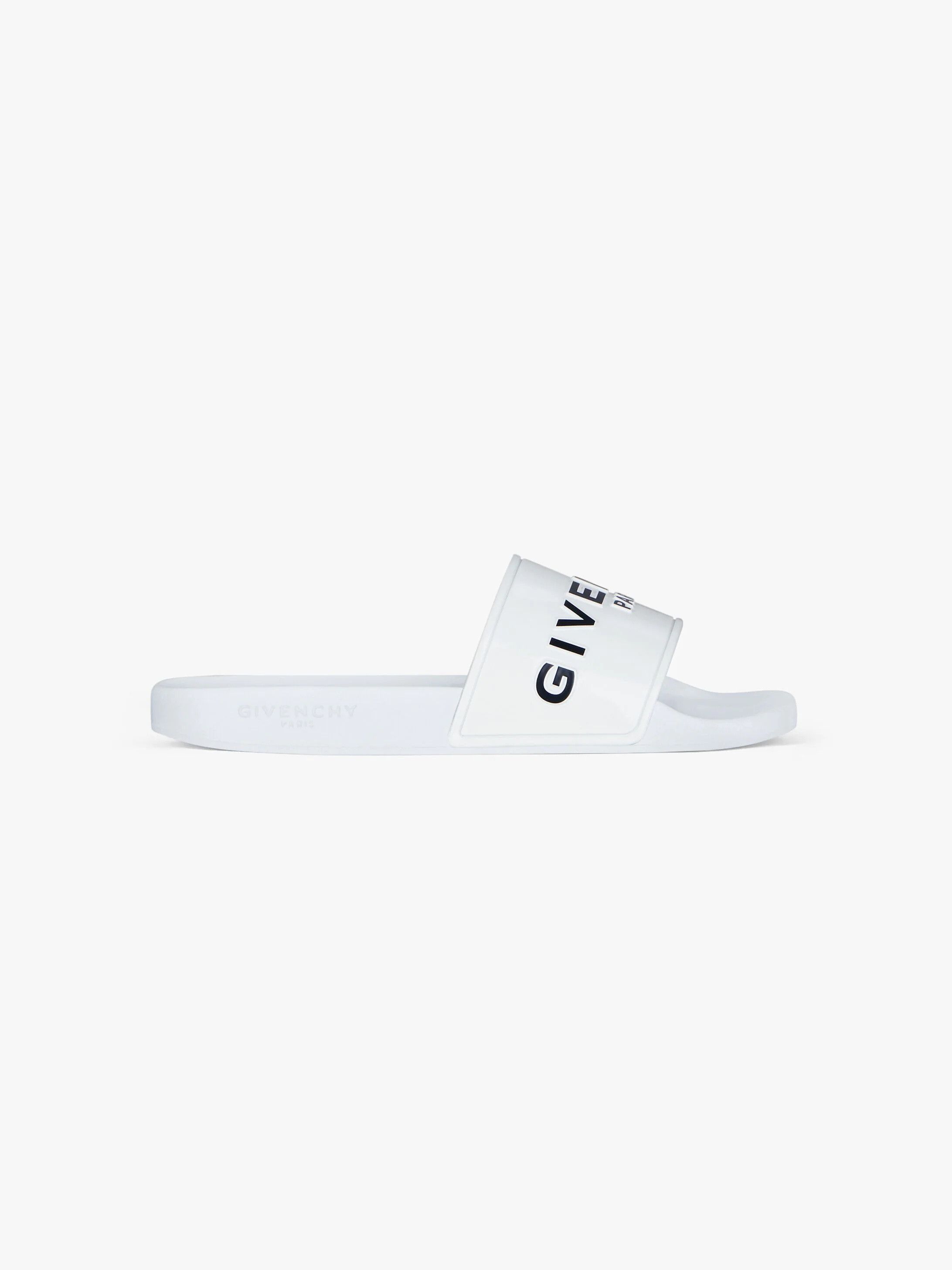 o1w1db10925 Slide Flat Sandals in White