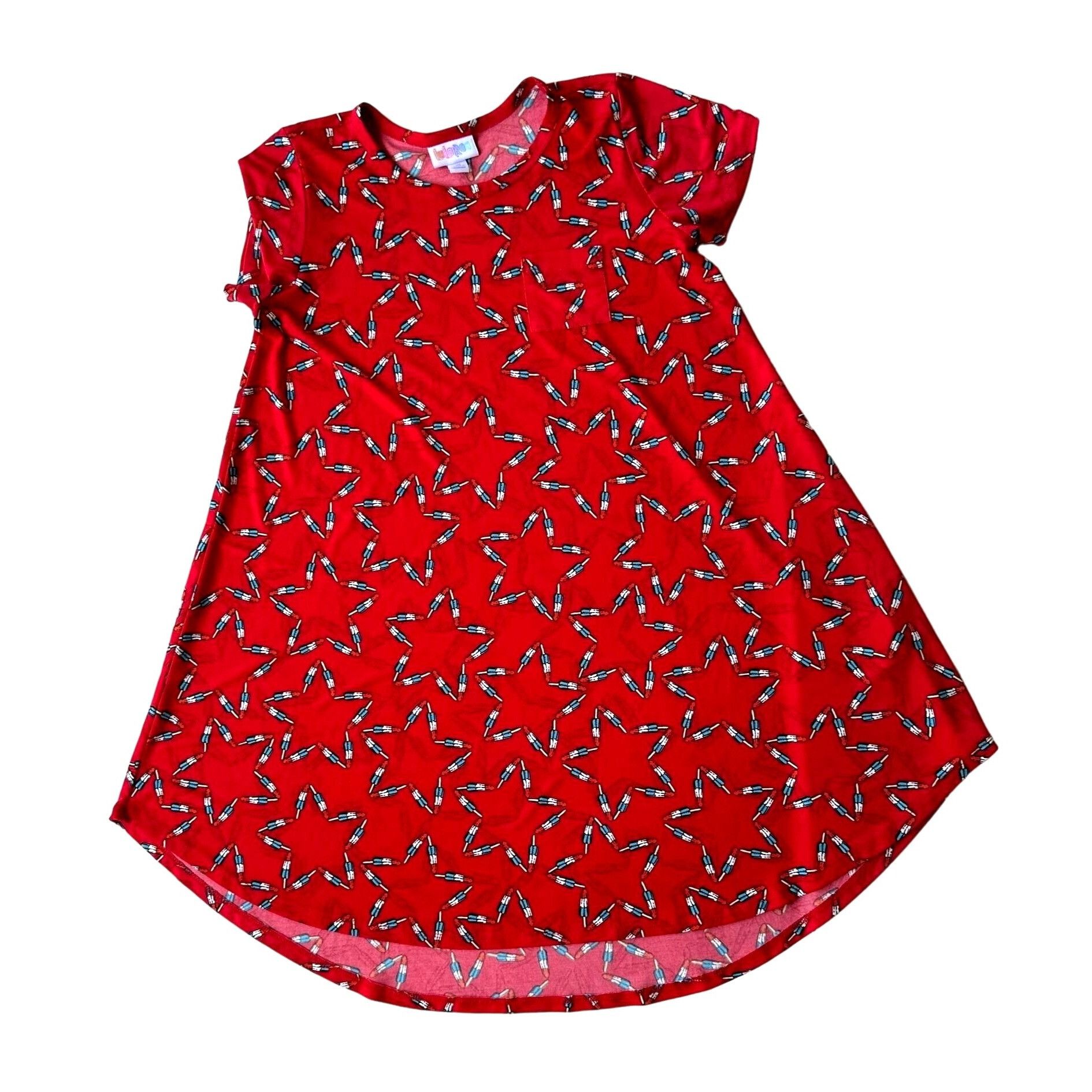 Other NWOT LulaRoe Irma Stars Popsicles Top 10 Red Hi Low Patr Size L / US 10 / IT 46 - 4 Thumbnail