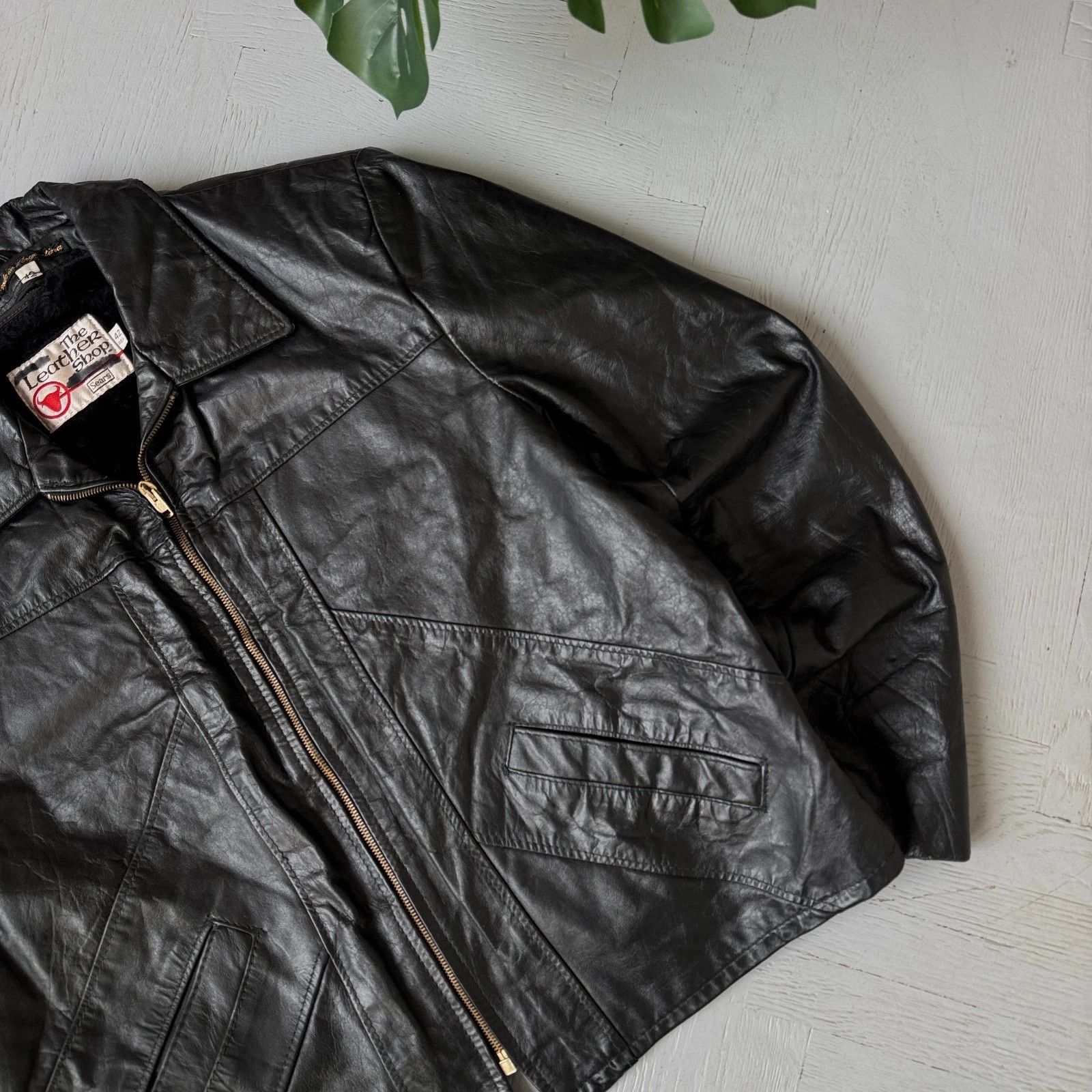 The Leather Shop Vintage Real Leather Collared Gangster Jacket Size US M / EU 48-50 / 2 - 3 Thumbnail
