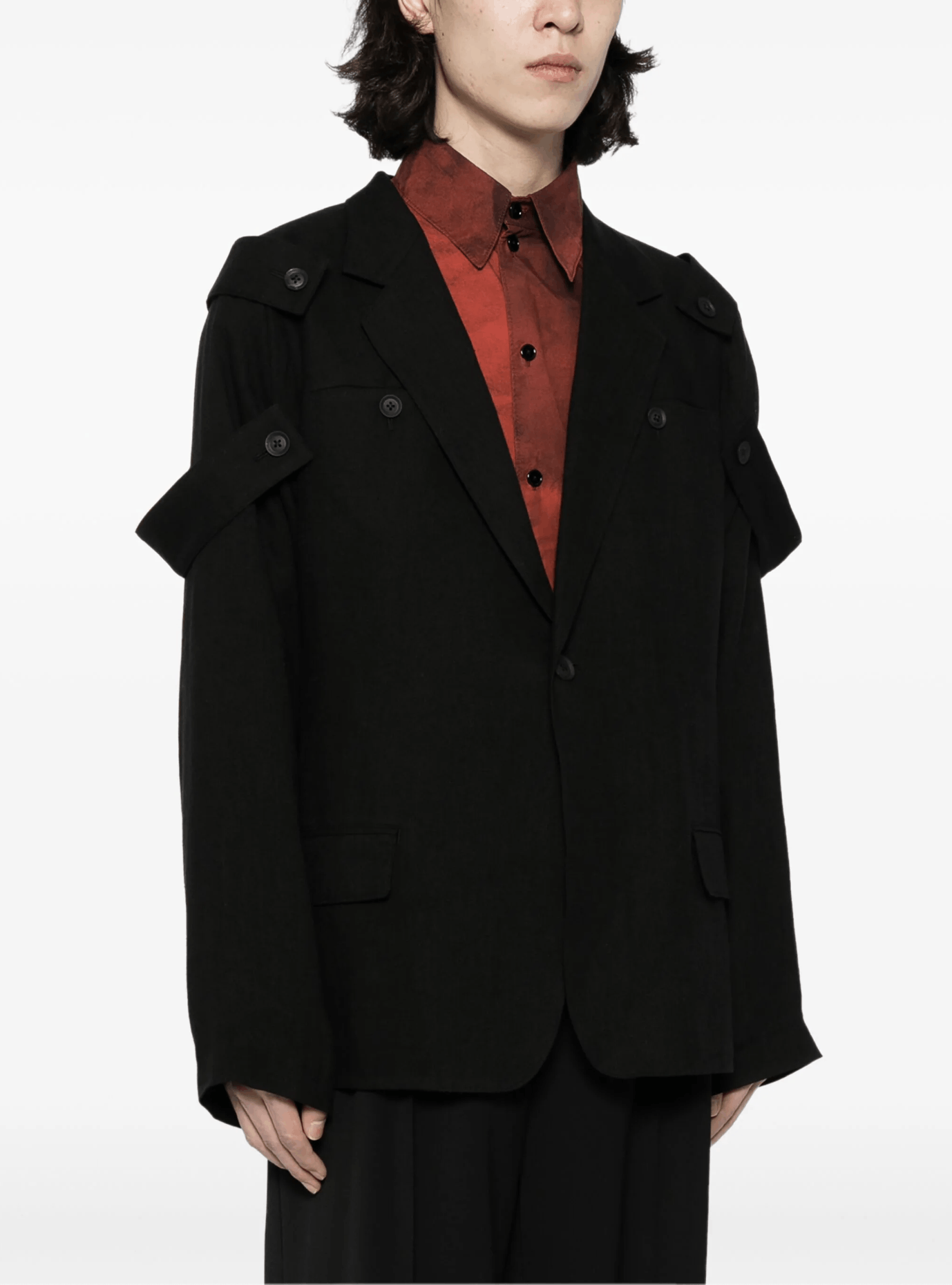 Yohji Yamamoto Yohji Yamamoto Homme Single Button Shoulder Epaulet Jacket Size US M / EU 48-50 / 2 - 8 Thumbnail