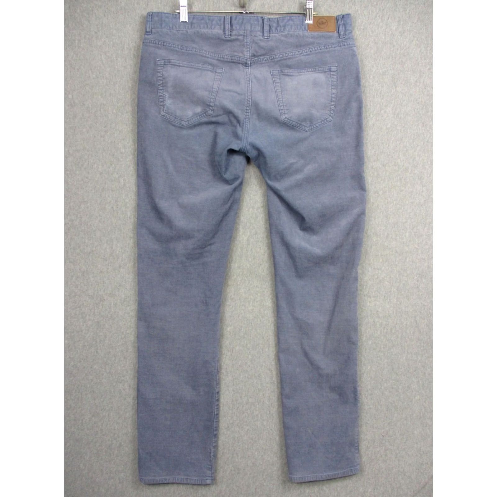 Peter Millar Peter Millar Corduroy Jeans Mens 35x32 Blue Straight Regular Fit 5-Pocket Logo Leather Patch Vintage? No Size US 35 - 5 Thumbnail