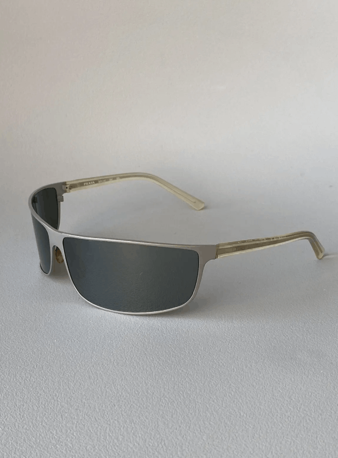 Prada × Vintage PRADA Sunglasses Rimless Sport Metal Frame Shield Wrap Size ONE SIZE - 1 Thumbnail