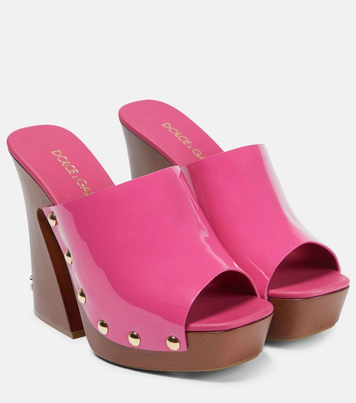 Dolce & Gabbana o1y0925 Geometric Heel Mules in Fuchsia Size US 5.5 / IT 35.5 - 1 Thumbnail