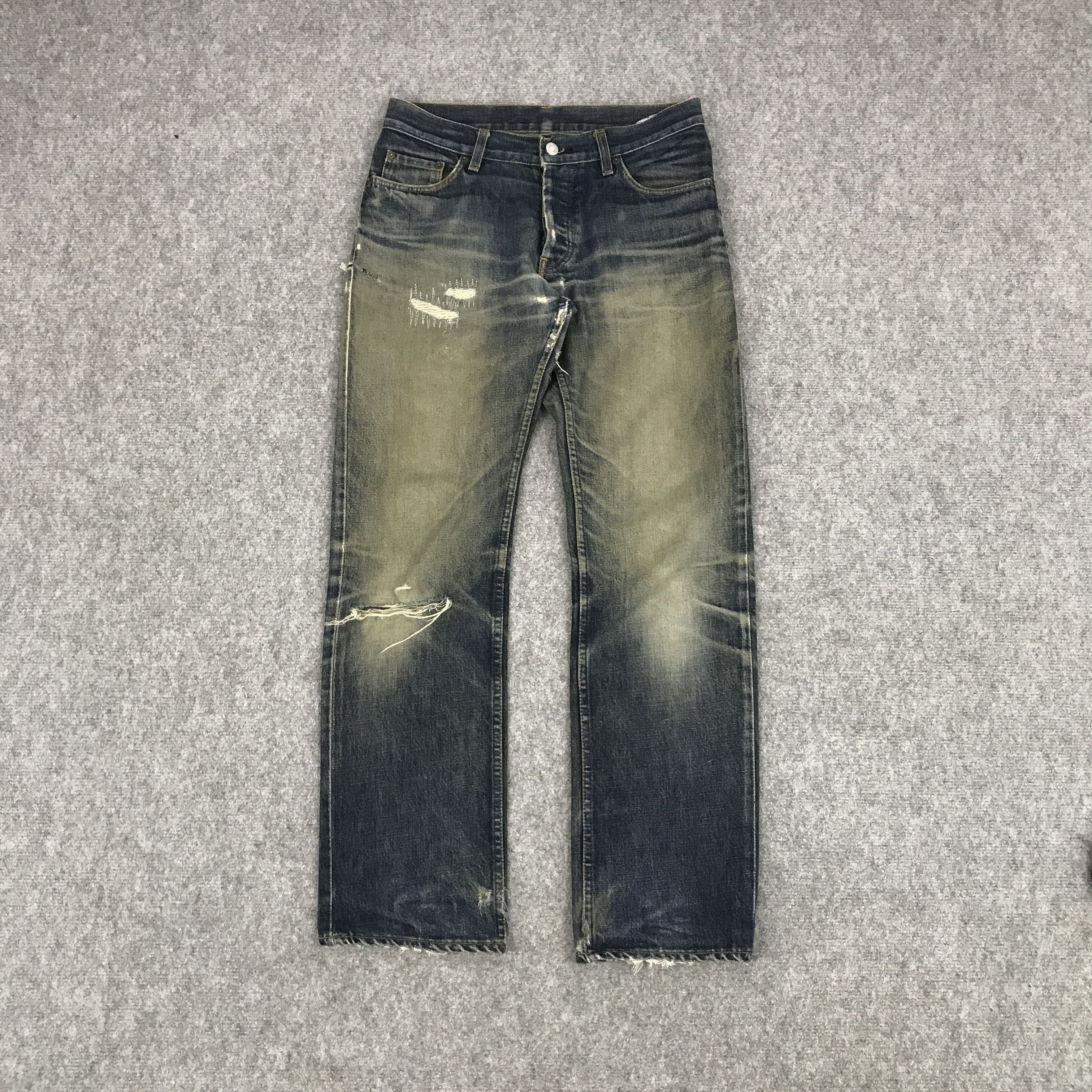 Archival Clothing × Distressed Denim × Helmut Lang 1998 HELMUT 