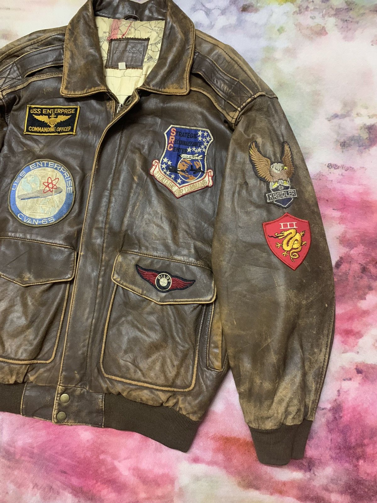 Avirex Vintage Military A-2 Patina Leather Tomcat Combat Flight Size US L / EU 52-54 / 3 - 4 Thumbnail