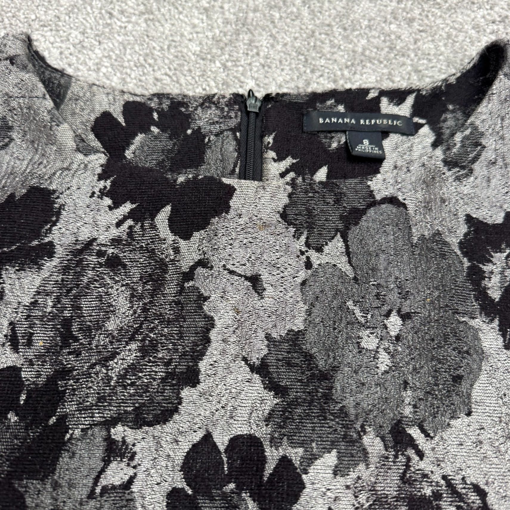 Banana Republic Banana Republic Jacquard Metallic Sift Dress Womens 8 Silver Black Wool Blend Size M / US 6-8 / IT 42-44 - 3 Thumbnail